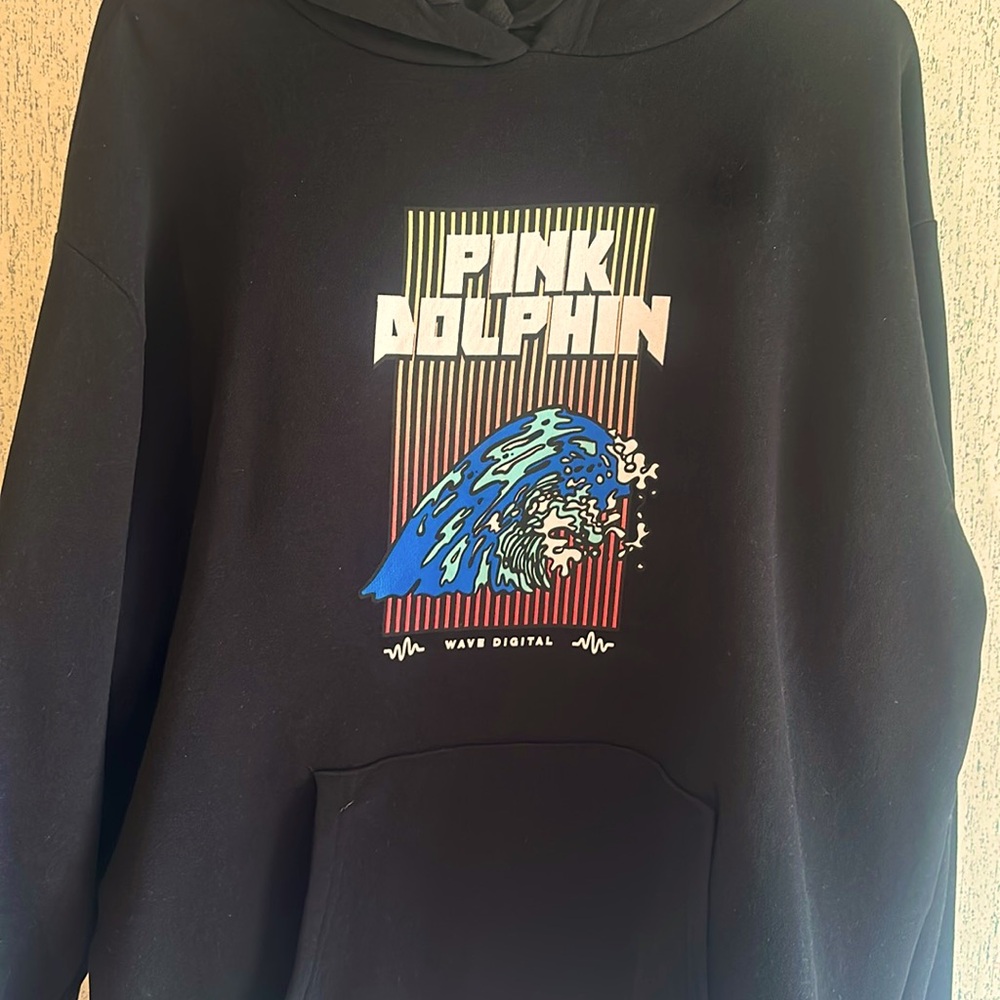 Pink dolphin wave digital hoodie
